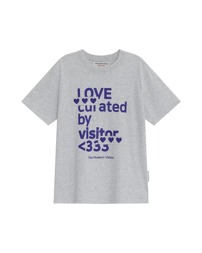 THEMUSEUMVISITOR Heart Patch Love Curated Overfit T-Shirt (White Melange)