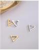 925 Sterling Silver Simple Triangle Earrings with Japanese-Korean Style, Cold Aesthetic, and Diamond Personality Accent