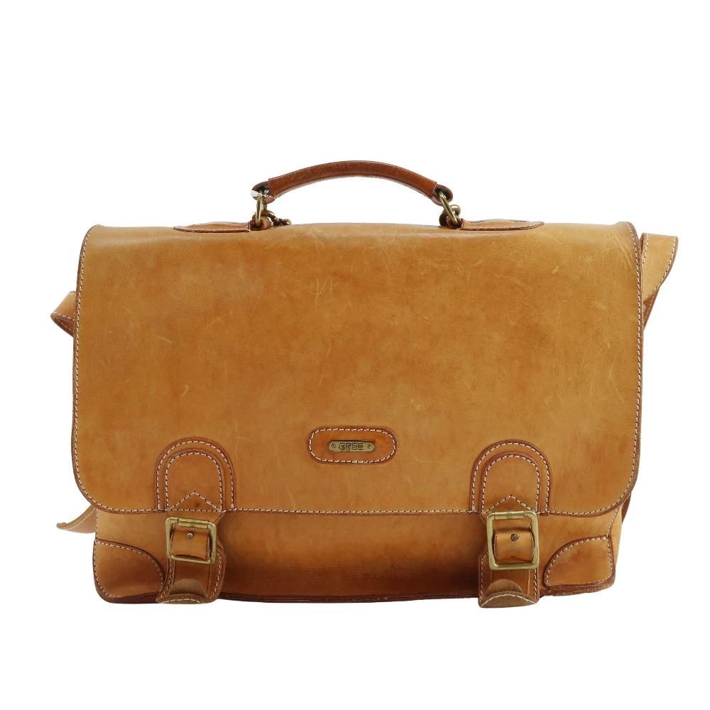 

CREE 3WAY bag Business bag Shoulder Bag Backpack yellow leather unisex Used