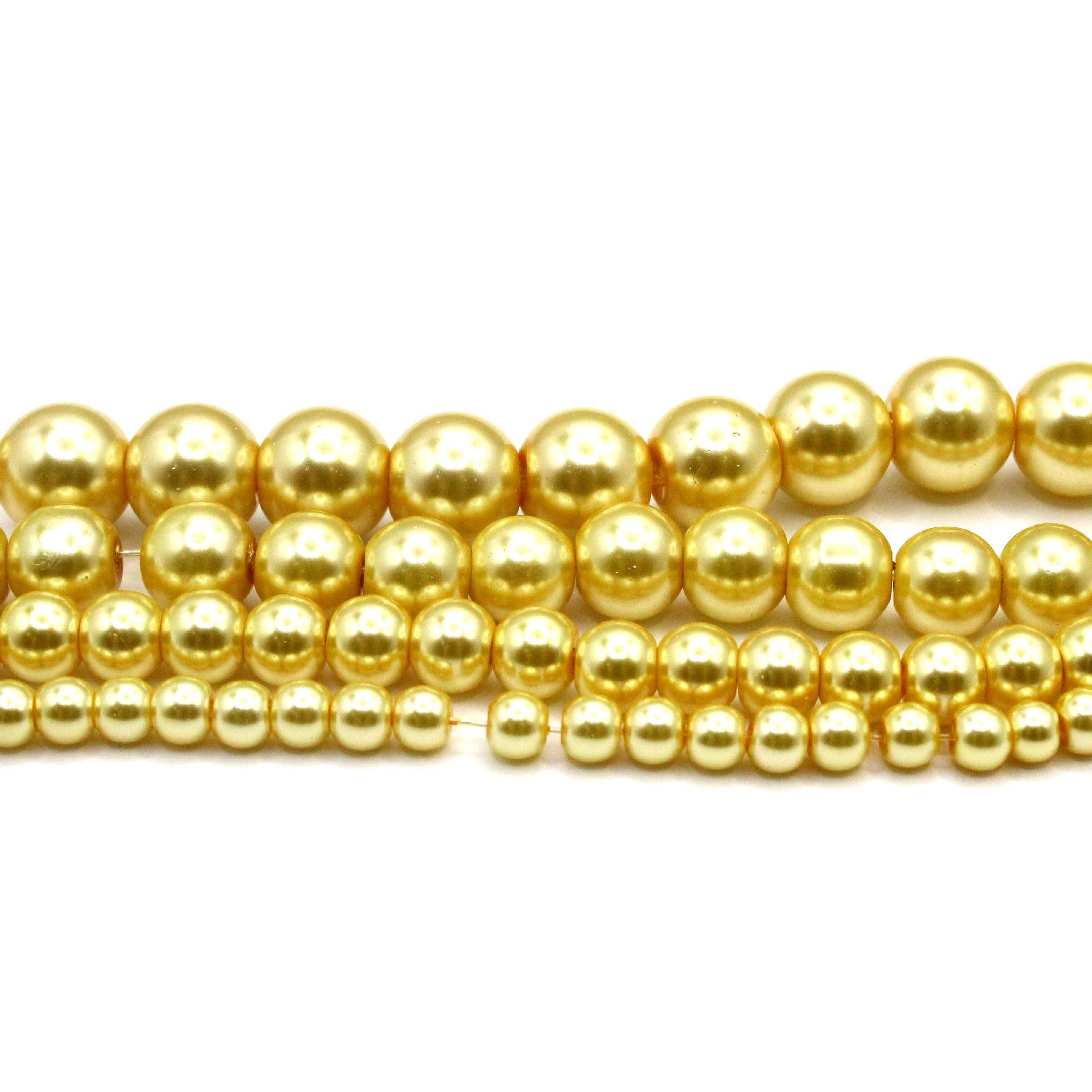 

Бусины из барочного жемчуга золотисто-желтого цвета для самостоятельного изготовления ювелирных аксессуаров и фурнитуры 4mm/strand [approx. 90 beads] жёлтый/золотистый