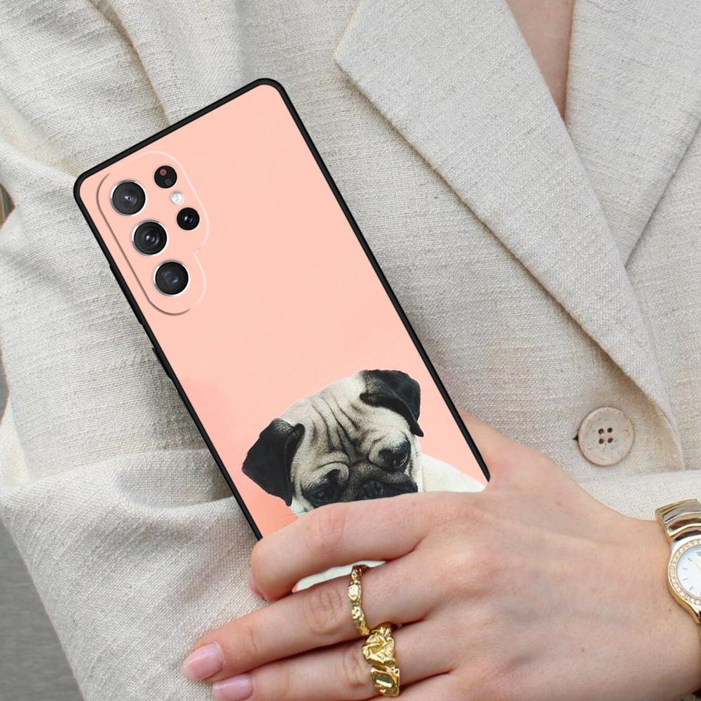 Animal Butterfly Dog Pug Cell Phone Case for Samsung Galaxy S26 Ultra S25 S24 S23 S22 S21 S20 Note10 Cover