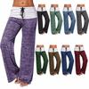 Hot Dames Kleurblok Wijde Pijpen Yoga Broek Midden Taille Losse Lange Broek Hofbroek Dames Sportbroek Trekkoordbroek