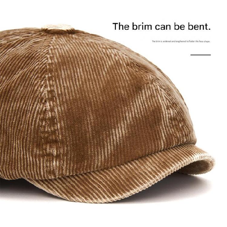 French Corduroy Beret With Lightweight Design For Women Soft Cotton Blend Khaki Hat For Everyday Elegance