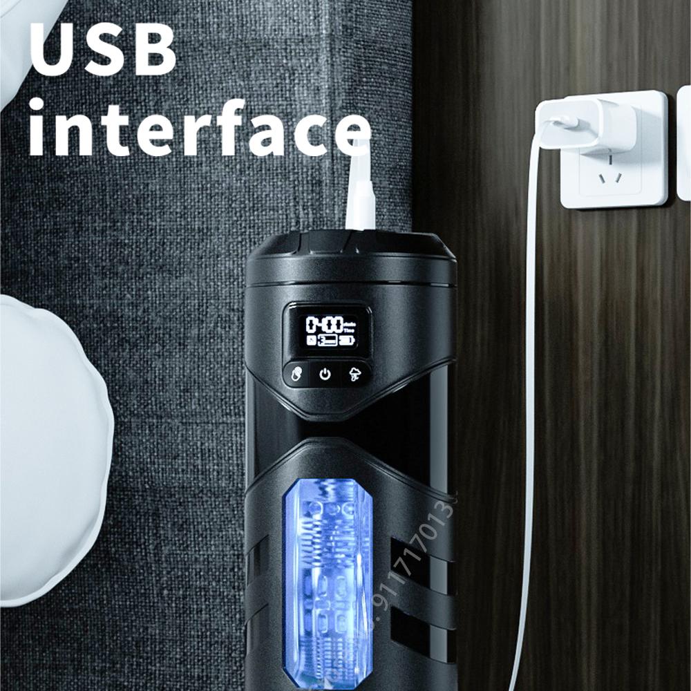 Real Automatic Heated Sucking Vibration Male Masturbator Cup Blowjob Masturbation Vagina Pocket Adults Sex Machines Toys For Man