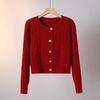 Cable knit cardigan for women, vintage autumn/winter new fashionable simple loose sweater jacket for women, sweet and fresh