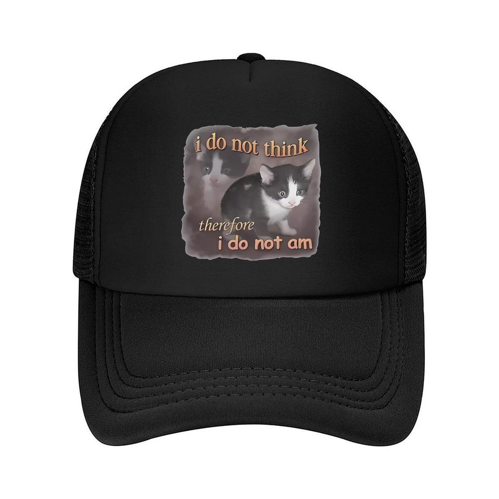“Cat Philosophy Humor, Meme Art Design” Mesh Baseball Cap