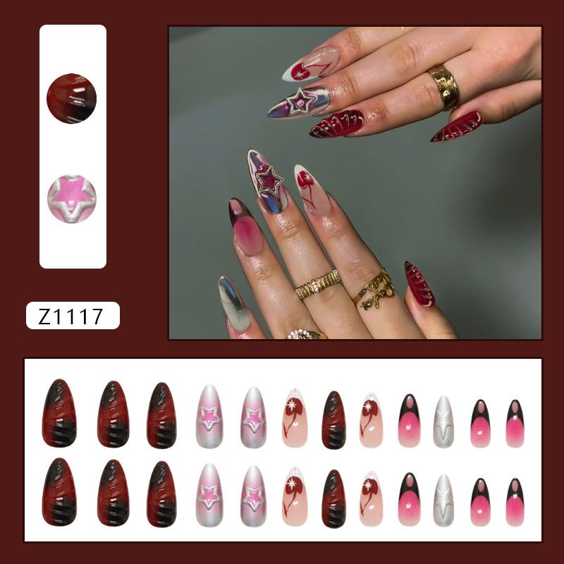 Metallic Hollow Shining Stars Blush Sweet Cool Babes Wear Armor 24 Pieces
