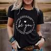 Women's Clothing Slogan Pattern Round-neck Short-sleeved Casual and Fashionable T-shirt