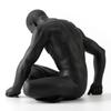 Abstract Resin Nude Black Male Muscular Yoga Figurine Statue Body Art Sculpture Desk Room Interior Home Decor Showpiece