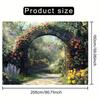 2D HD Fairy Tale Garden Backdrop, Floral Stone Arch with Butterflies Photo Background Cloth