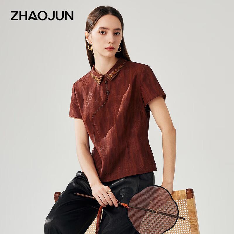 Zhao Jun Women s Chinese Style Mulberry Silk T-shirt 2XL