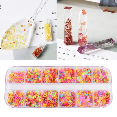 12 Grids/Box Glow In the Dark DIY Resin Mold Epoxy Filling Stars Shape Fluorescent Sequins Holographic Glitter Flakes