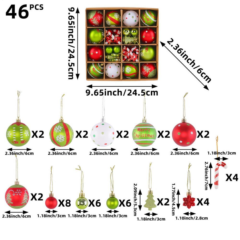 

Shatterproof Christmas Ball Set Christmas tree pendant New Year Santa Home Decorations Christmas Tree DIY Decorative Ornaments 6cm