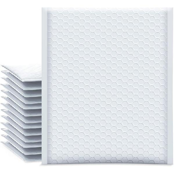 UCGOU Bubble Mailers 8.5x12 Inch White 25 Pack ble Size 8.5x11 Poly Padded Envelopes #2 Medium Mailing Opaque Packaging Postal Self Seal Waterproof