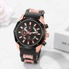 Men's Silicone Polygonal 3-Lens Watch: Quartz, Waterproof, Analog Display, Calendar, Easy-to-Read Large Dial, Casual and Everyday Wear - Perfect for