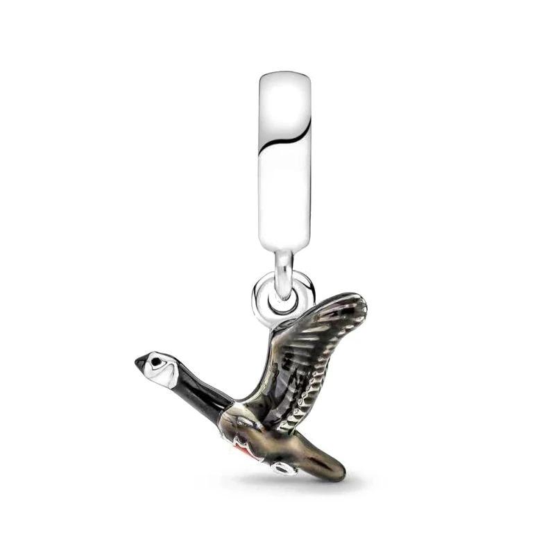 Newest 925 Silver Charm Bracelet Forest Animal Series Jewelry for Women Kangaroo Owl Swan