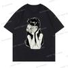 New Anime Tomie Print Top Tees Men Women Vintage Print Streetwear Hip Hop Tshirt Fashion Comic Tomie Y2K Graphics T-shirt Unisex