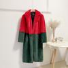Womens Oversized Faux Fur Blend Long Coat With Shawl Collar Winter Warm Outerwear