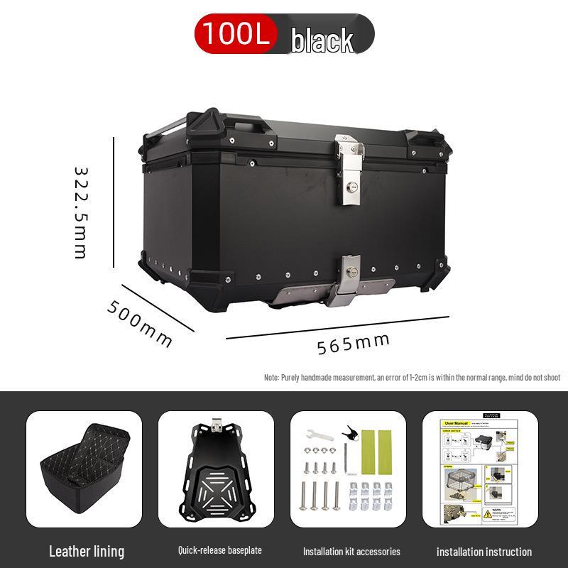 28L-100L Aluminum Motorcycle Waterproof Top/Side Boxes