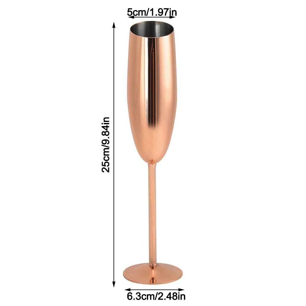 Lightweight Cocktail Glass 304 Stainless Steel Champagne Flutes Stainless Steel Wine Glass  Wedding