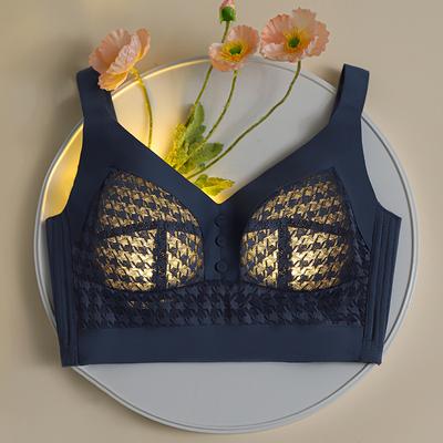 Plus Size Women Ultra Thin Full Cup Rectifying Adjustment No Underwire Large Breasts and Small Bra