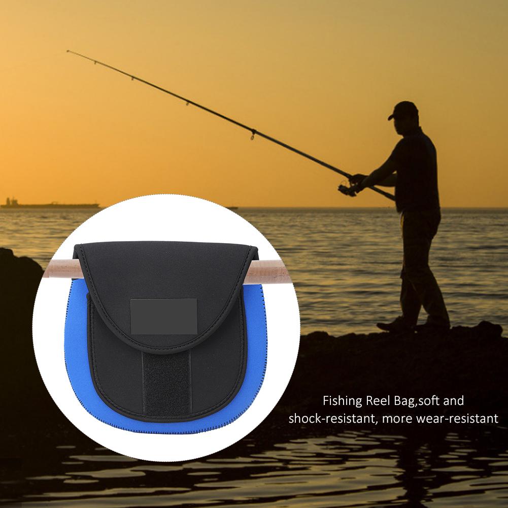 Angelrolle Tasche Spinning Angelrolle Schutzhülle Tasche Angeltaschen BG Y101(Blau L )