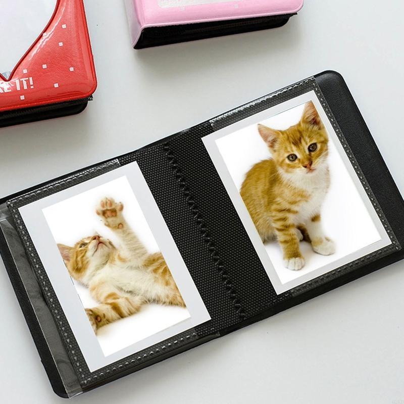 62KD 3 Inch 36 Pockets Photo Album Cartoon Hollow Heart Picture Storage Mini Scrapbooking for Case
