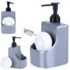 Dishwashing liquid dispenser with sponge container and sponge, ceramic, gray, 400 ml