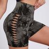 High Waist Seamless Yoga Leggings Women With Cutout Tie-Dye Design Butt Lifting Fitness Shorts Running Gym Workout