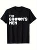 Cotton Single Side Printed Round Neck Short Sleeve T-shirt Best Man Groom Squat Male Bachelor Supplies Party Wedding T-shirt