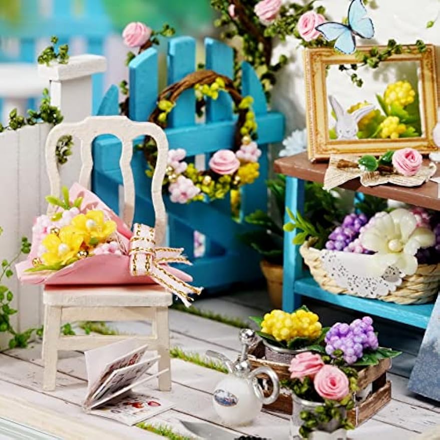 DIY Dollhouse Miniature House for Beginners To Building, Miniature Dollhouse for Building, Miniature Houses Kit with Tools, Craft Set House Wood