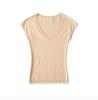 V-neck Slim-fit Short-sleeved T-shirt Women's Summer New American Spice Girl Slim-fit Basic Knitted Inner Top