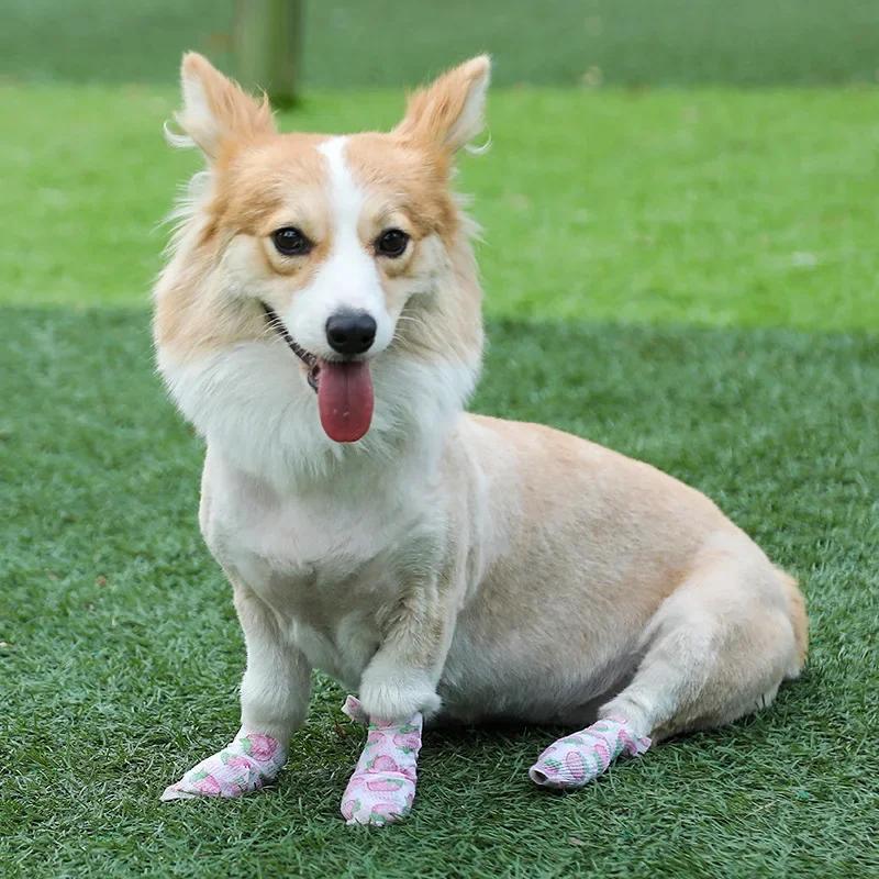 4PCS Pet Puppy Go Out Anti-dirt Artifact Leggings Tape Self-adhesive Bandage Walking Dog Foot Binding Protective Bandage