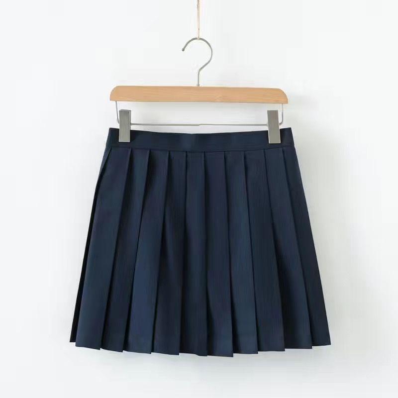 Japanese Academy-Style JK Uniform Set: Women's Short Sleeve Shirt & Pleated Skirt