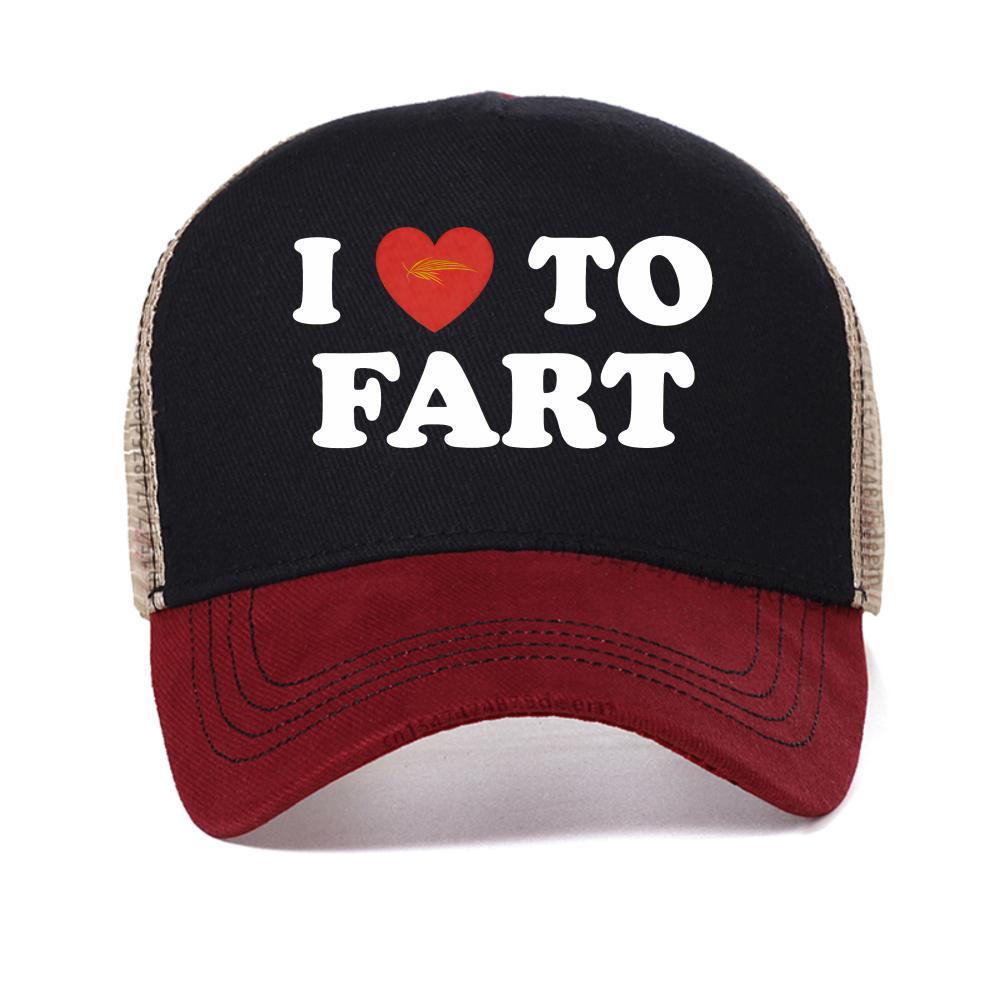 

I Love To Fart baseball cap Funny and self deprecating Men Women caps fashion outdoor casual sport hat adjustable snapback hats Adjustable красный