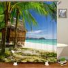 Seaside Scenic Beach Shells Shower Curtains Bathroom Curtain Frabic Waterproof Polyester Bath Curtains for Bathroom 180x180cm