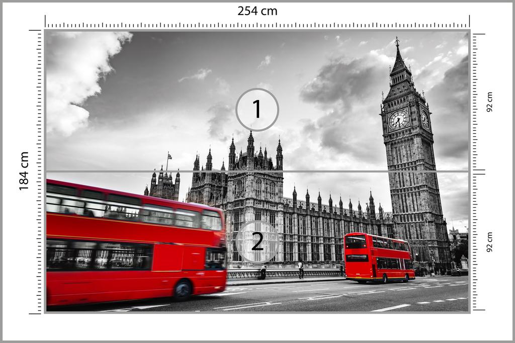 Photomural London Black And White  Non-Woven 254x184