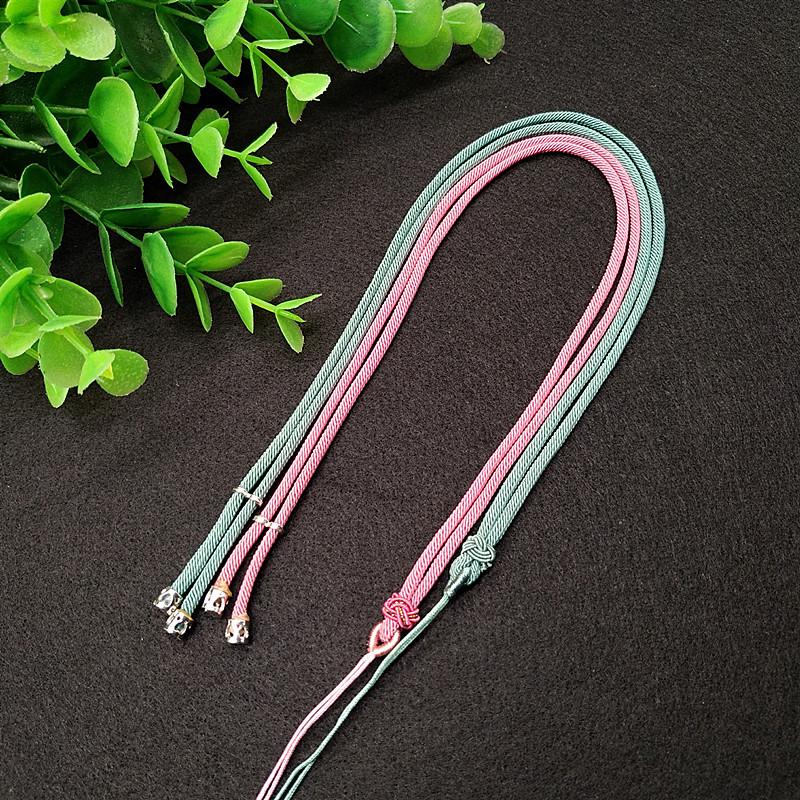Handwoven Jade Pendant Lanyard with Adjustable Silk Cord and Chinese Knot - Ethnic Style Necklace Accessory