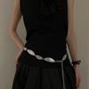 Inspired Vintage Silver Leaf Design Metal Waist Chain For Women Chic Bohemian