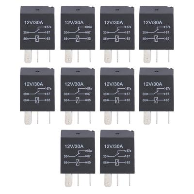 10 Peças Relé Violeta 12V 30A Kit Conjunto à Prova d'Água para Lâmpada de Nevoeiro de Automóvel Ar Condicionado 5 Pinos