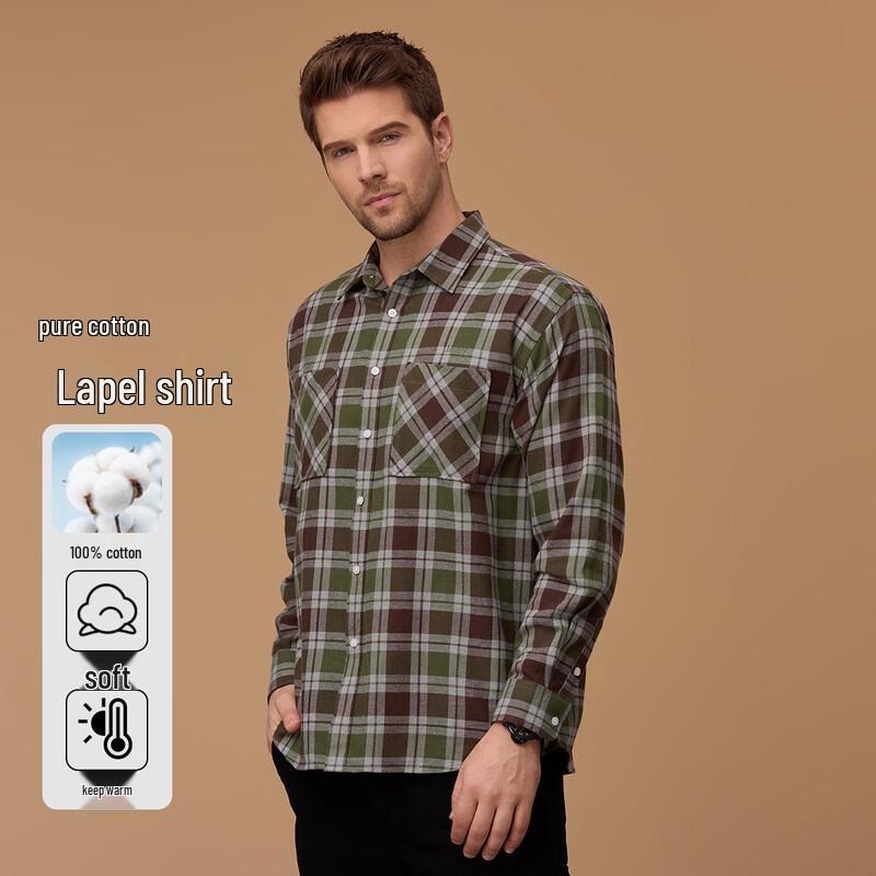 

JEEP Men s 100% Cotton Casual Plaid Shirt 2XL