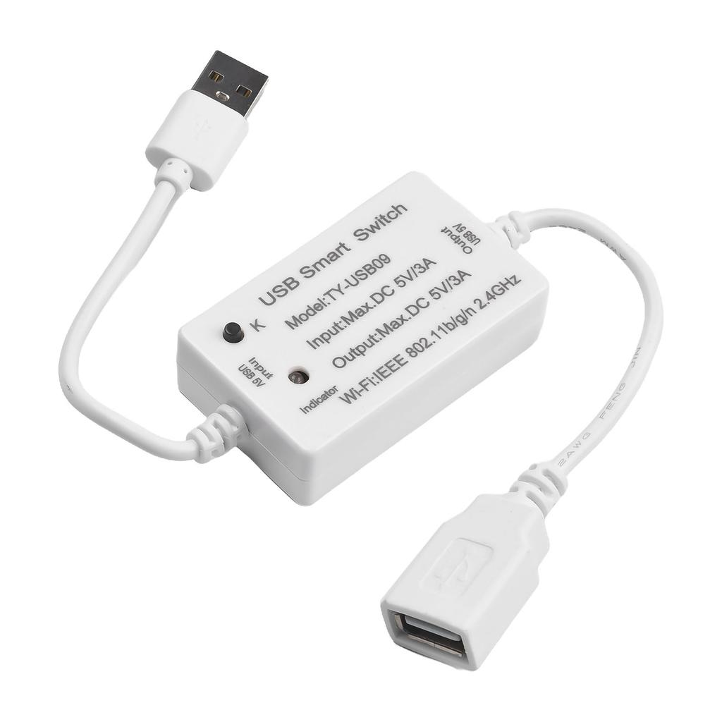 Convenient Device Control USB Smart Switch Smart Circuit Breaker Output DV 5V/3A Plastic Material Compatible With USB Devices