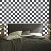 Checkerboard Wallpaper White and Navy Blue for Living Room and Bedroom 50x1000