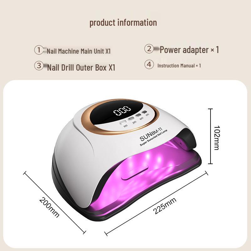 High-Power Quick-Drying 66 LED Nail Gel Curing Lamp with Red Light