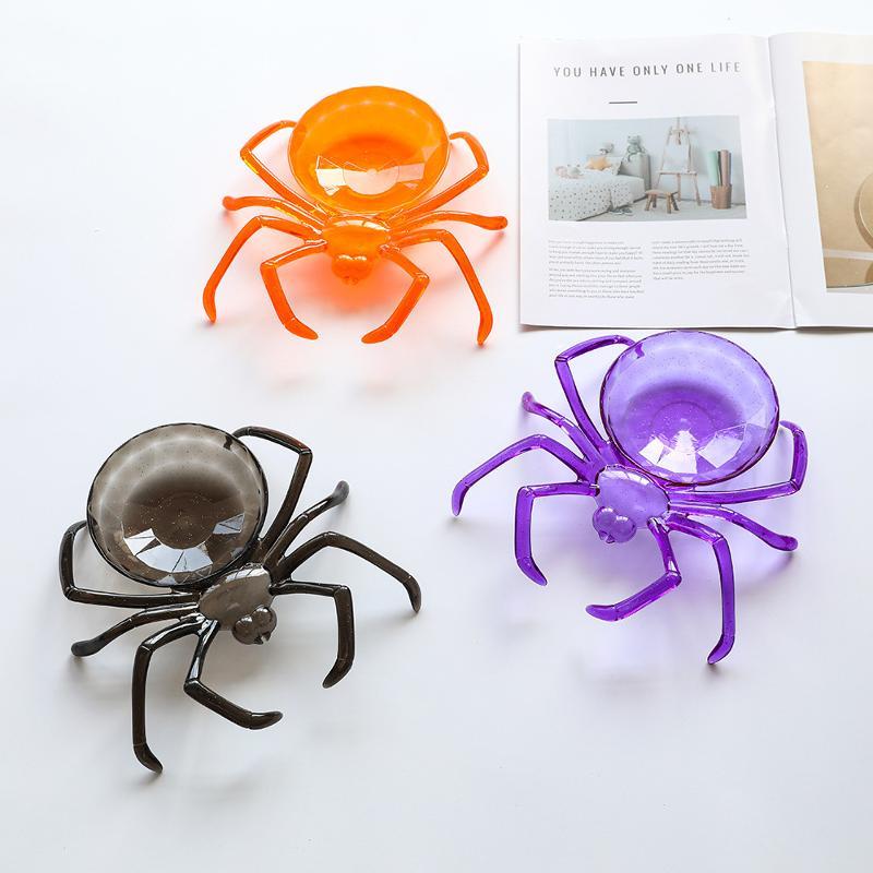 Halloween Spider Fruit Storage Bowl Candy Cookie Snack Tray Plastic Bar Table Container Home Festival Party Decoration Supplies