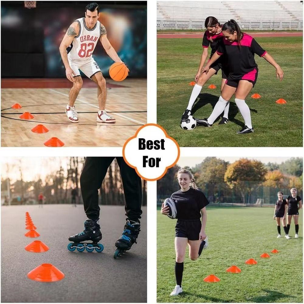 25/50Pcs Durable Training Marker Cones Colorful Soccer Cones Soccer Disc Cone Set Basketball