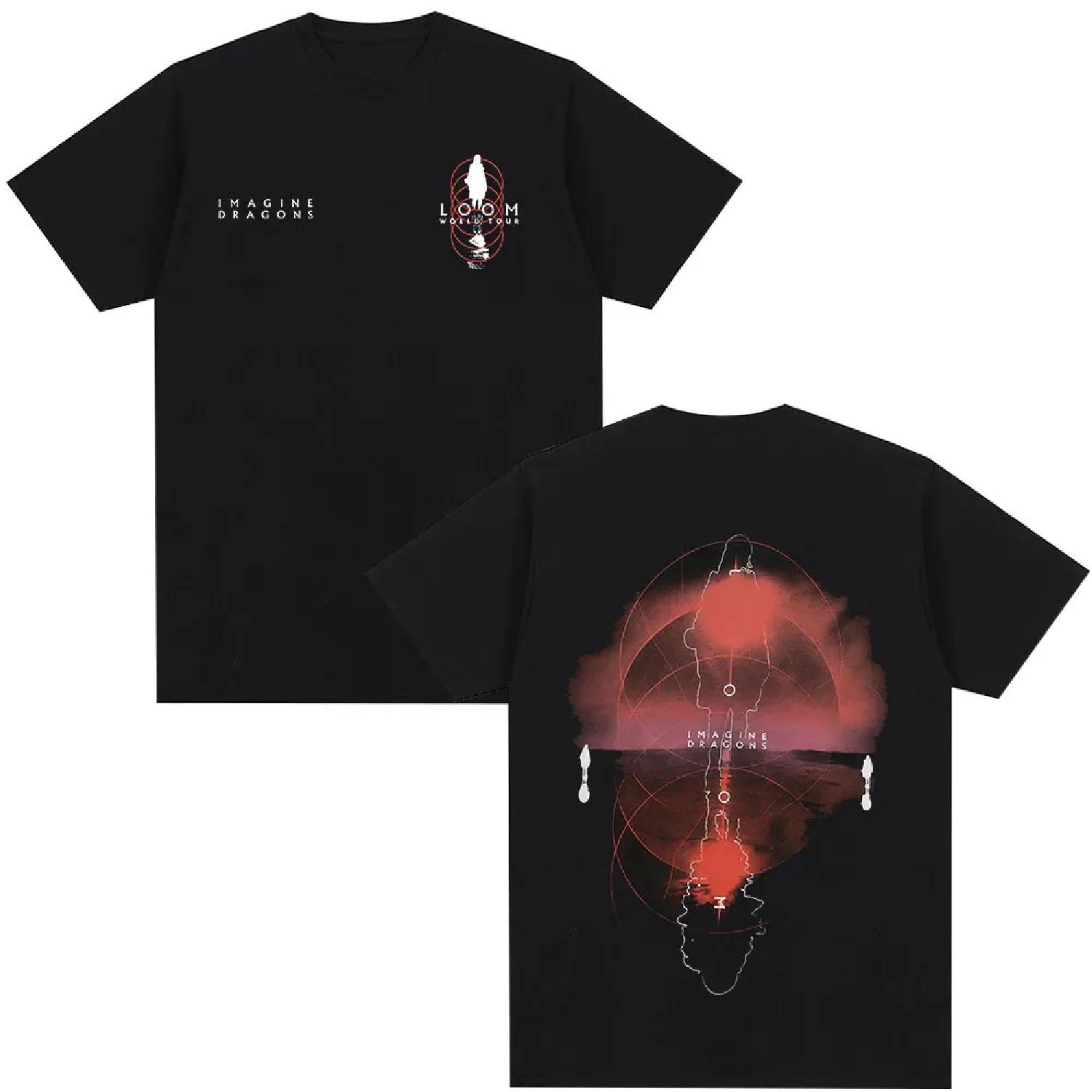 

Imagine Dragons Band Loom World Tour 2025 T Shirt Men s Women Clothing Fashion Hip Hop T-shirt Casual Cotton T-shirts Streetwear S чёрный