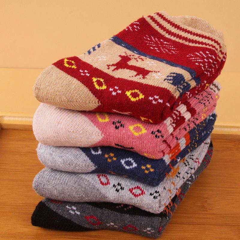 Women's Winter Wool Socks - Warm, Thick Retro Ethnic Style