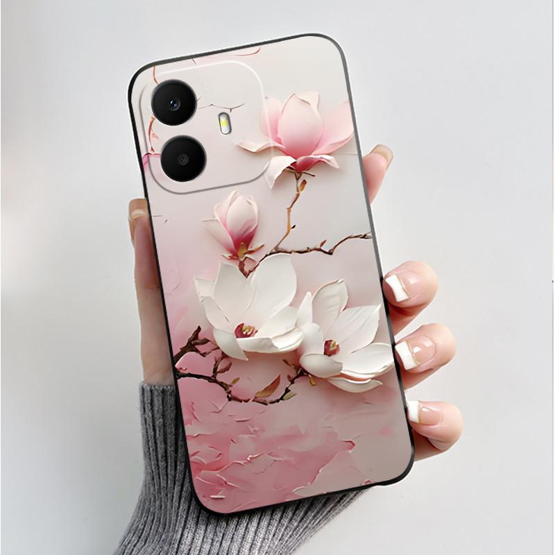 For TCL K70 4G 5G Case Luxury Fashion Butterfly Flower Black Soft Silicone Bumper Cover for TCL K70 Power T522A T522E Phone Case