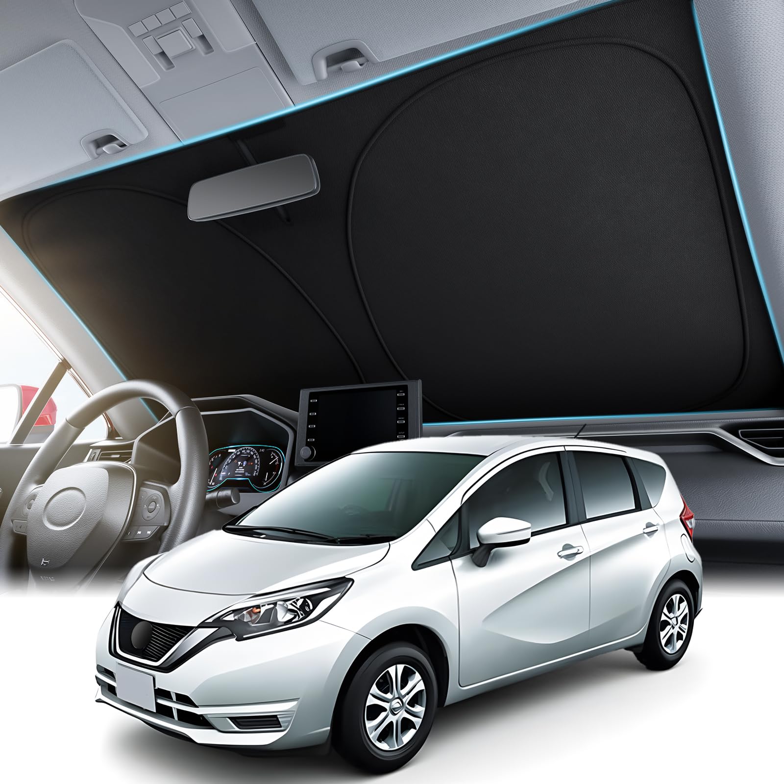 

Wigoo Nissan Note E12 Серия Автомобиль Высокий Оригинальный Тепловой УФ УФ Автомобильный Тепло Легкий для Хранения Сумка Совместим с Моделями [Специально разработан] Солнцезащитный козырек, Затенение, чёрный